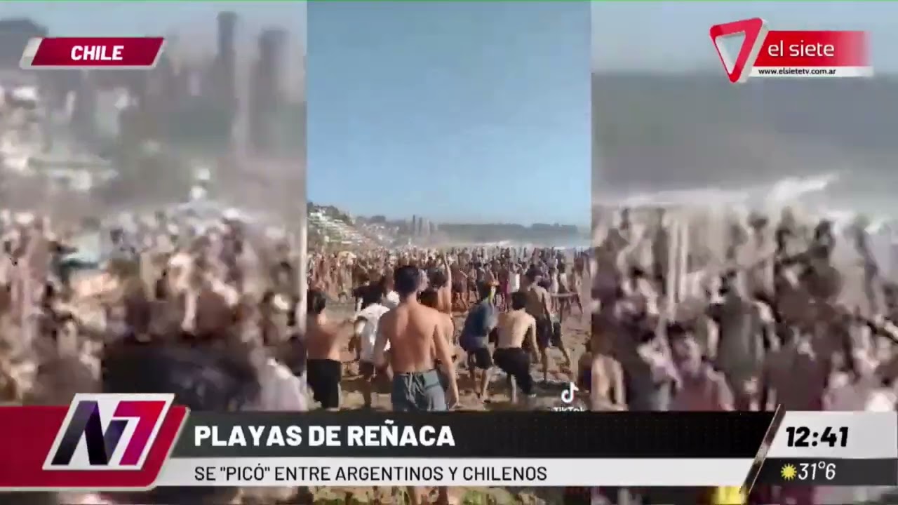 burlas,-discusiones-y-pelea-en-la-playa:-turistas-argentinos-y-chilenos-se-arrojan-arena-tras-un-partido-de-futbol