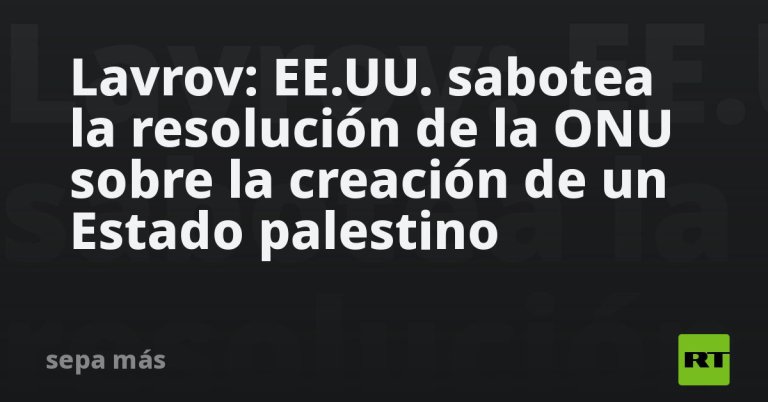 lavrov:-eeuu.-sabotea-la-resolucion-de-la-onu-sobre-la-creacion-de-un-estado-palestino