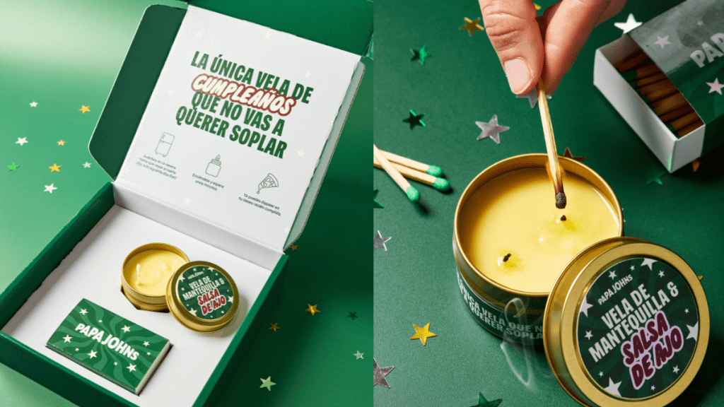papa-john’s-celebra-su-9o-aniversario-en-espana-con-una-vela-comestible-de-salsa-de-ajo