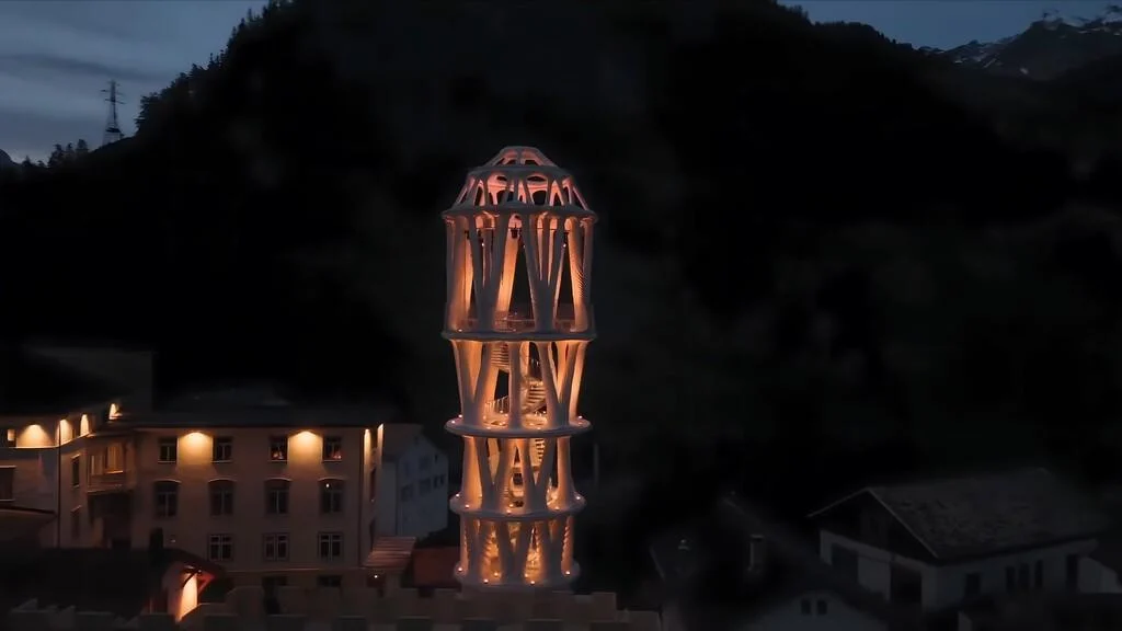 Imagen relacionada con Suiza acaba de inaugurar la torre de hormigón impresa en 3D más alta del mundo: no está hecha para quedarse donde está