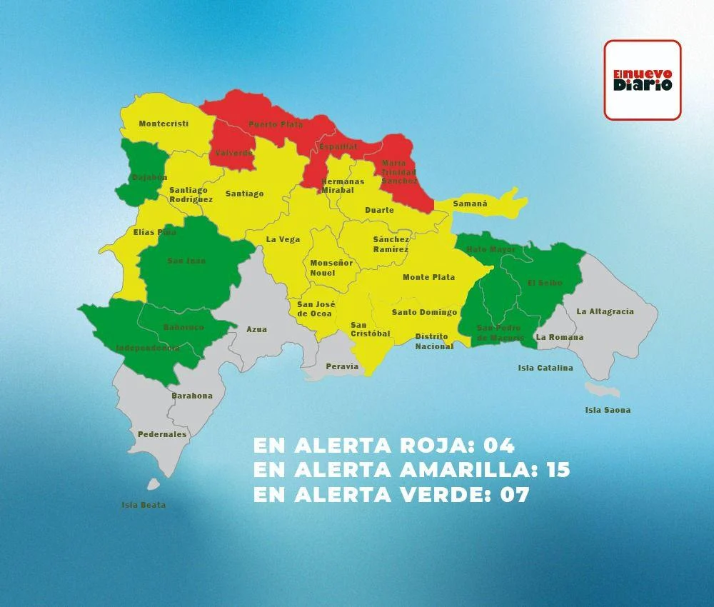 el-coe-eleva-a-cuatro-las-provincias-en-alerta-roja;-mantiene-25-y-el-dn-bajo-vigilancia 